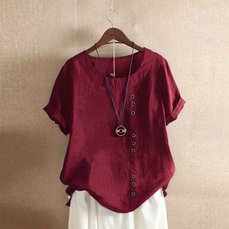 Vera | Simple round neck T-shirt with short sleeves