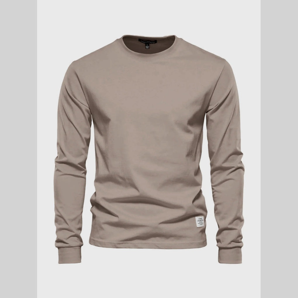 Casual Crew Neck Men's Long Sleeve Tee