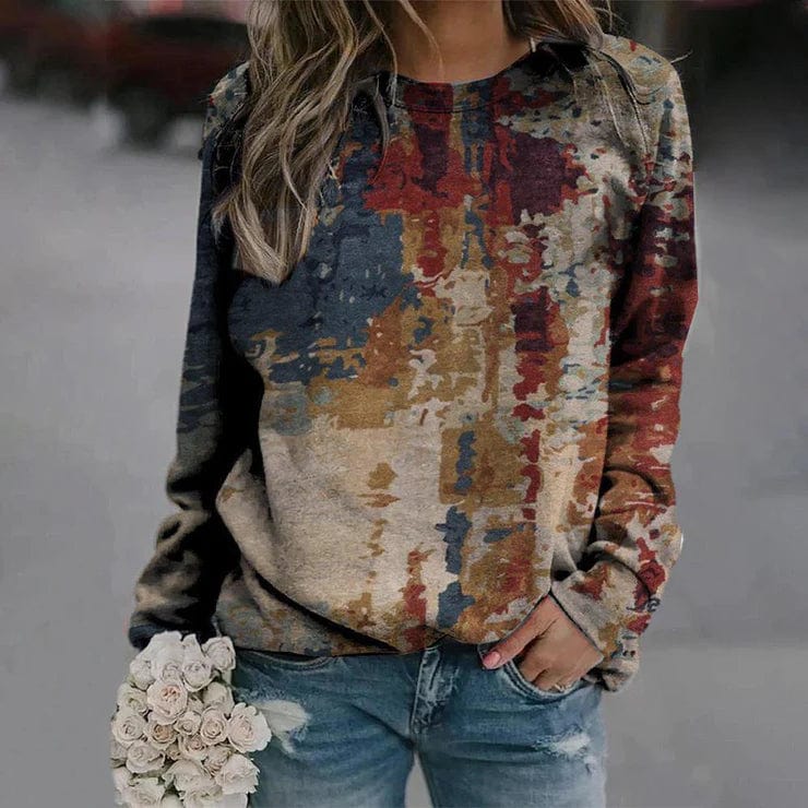 Abstract print sweater by Eva Janssen