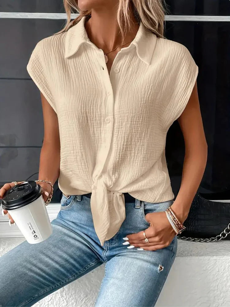 Women's T-shirt | Short sleeves & Button Up | Soft & summery | Casual style