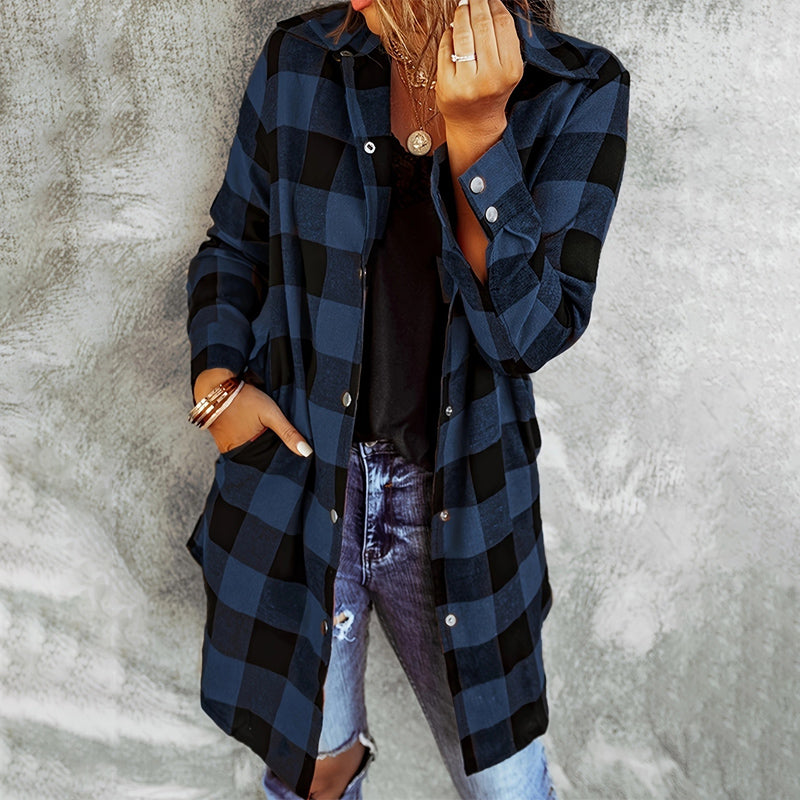Women's Checked Jacket | Long Sleeve