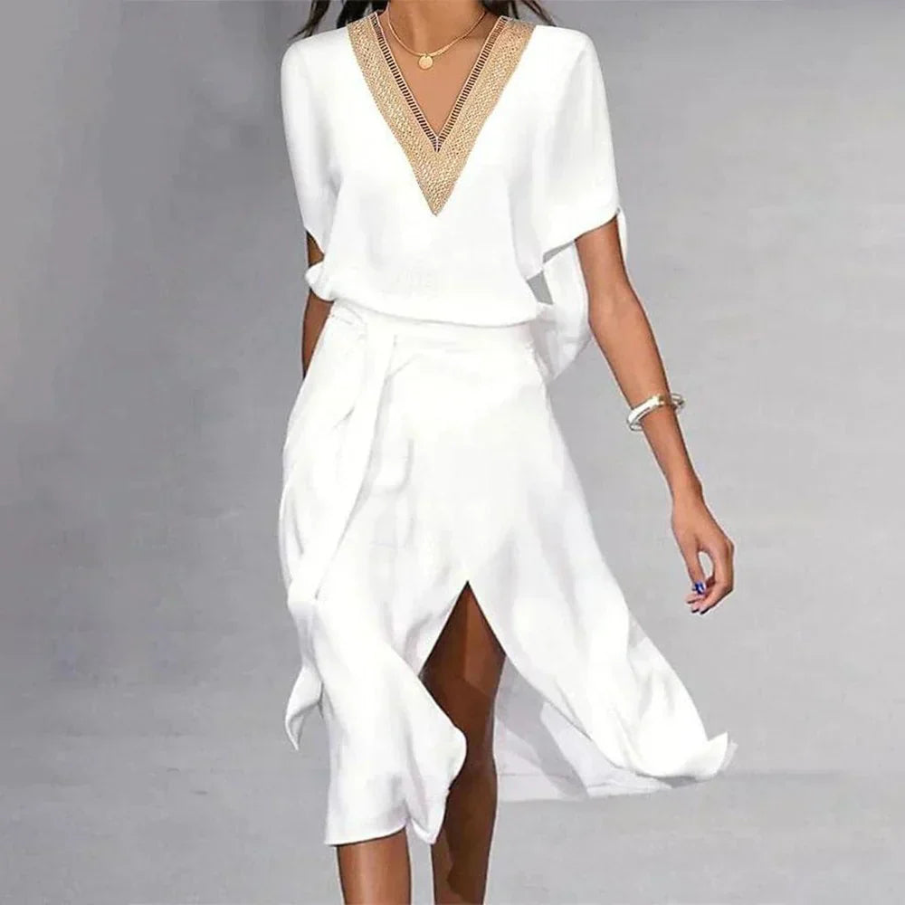 Chic Female V Neck Wrap Dress - Olytrend