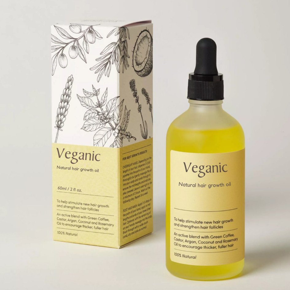 Vegan hair growth oil | 100% natural serum | Castor | Argan | Coconut
