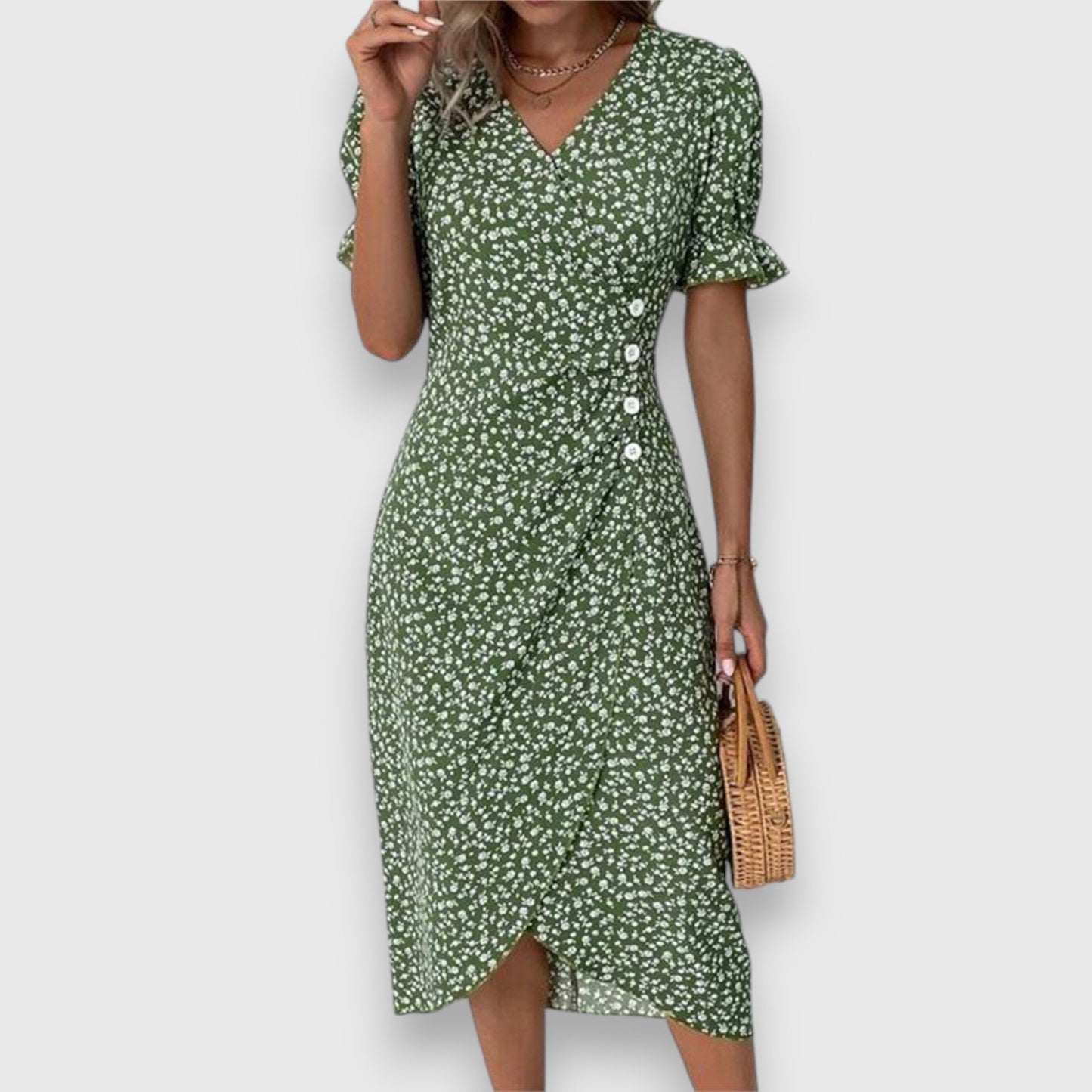 Beautiful Flower Print Summer Dress