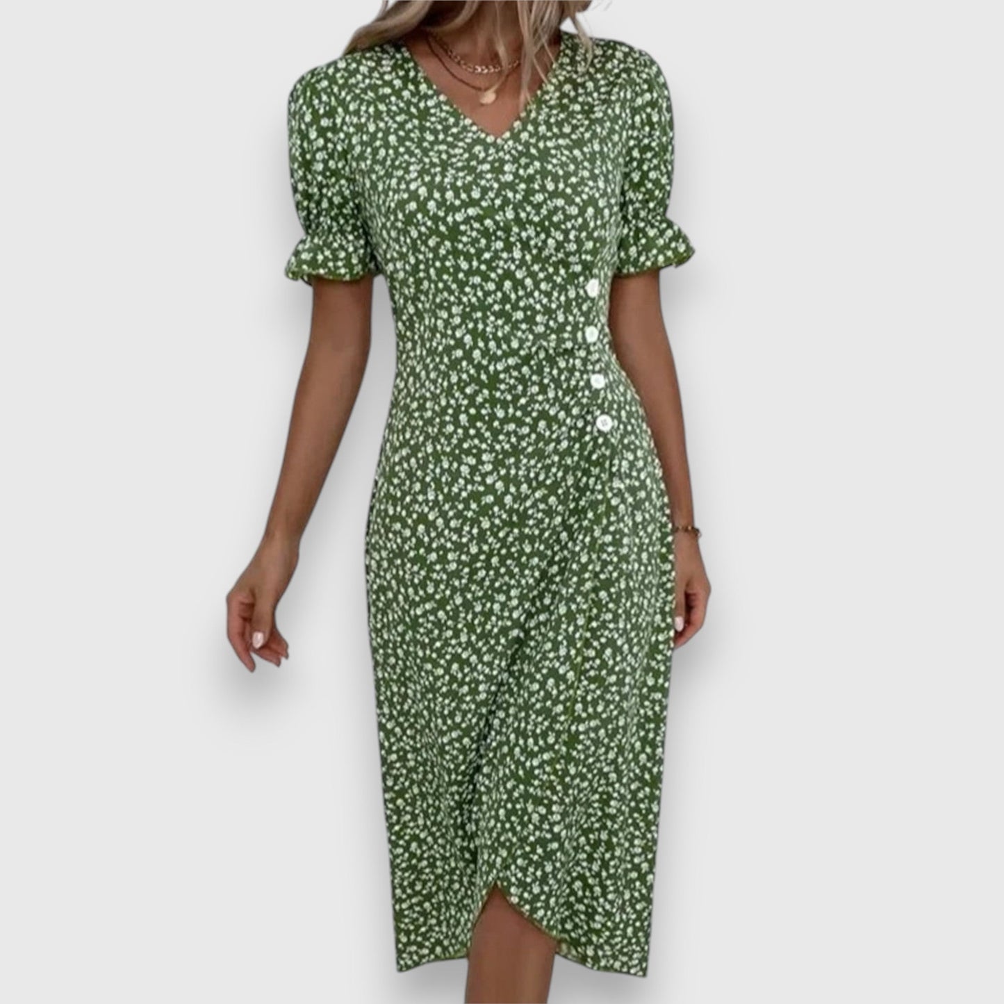Beautiful Flower Print Summer Dress
