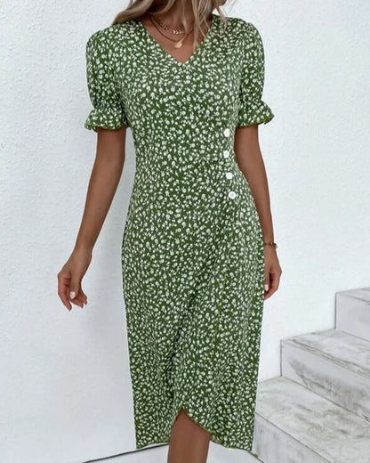 Charlene | Floral V Neck Summer Dress