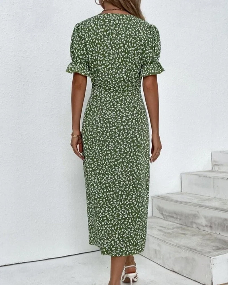 Charlene | Floral V Neck Summer Dress
