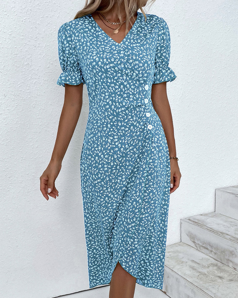 Charlene | Floral V Neck Summer Dress