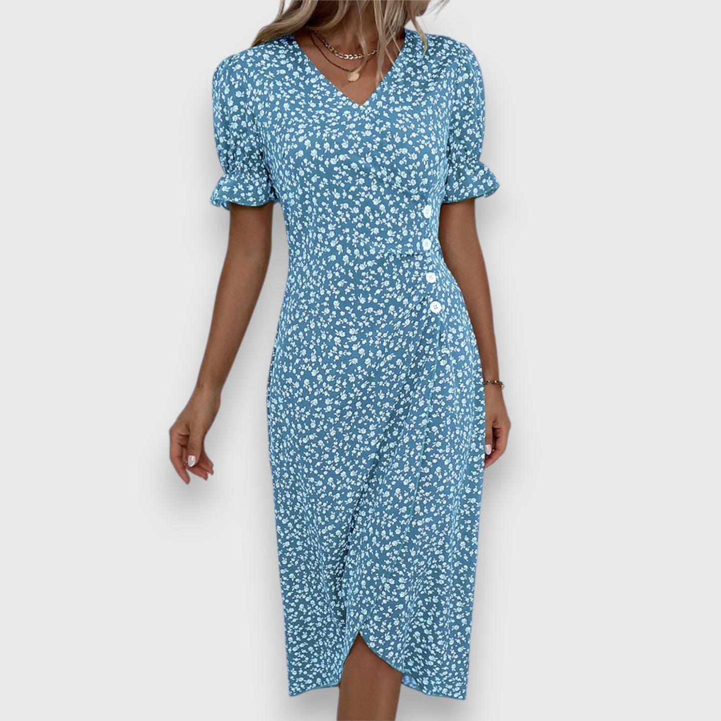 Beautiful Flower Print Summer Dress