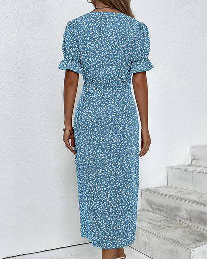 Charlene | Floral V Neck Summer Dress