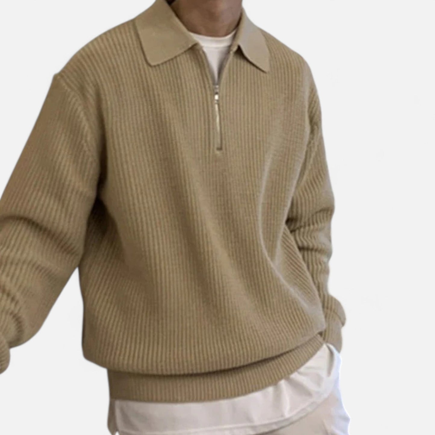 Ancient World | Men's Half-Zip Vintage Premium Knit Sweater