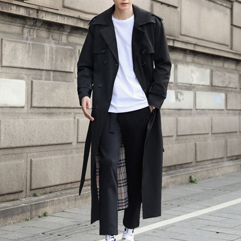 Arthur Men’s Classic Trench Coat – Timeless Outerwear for Autumn/Winter Black