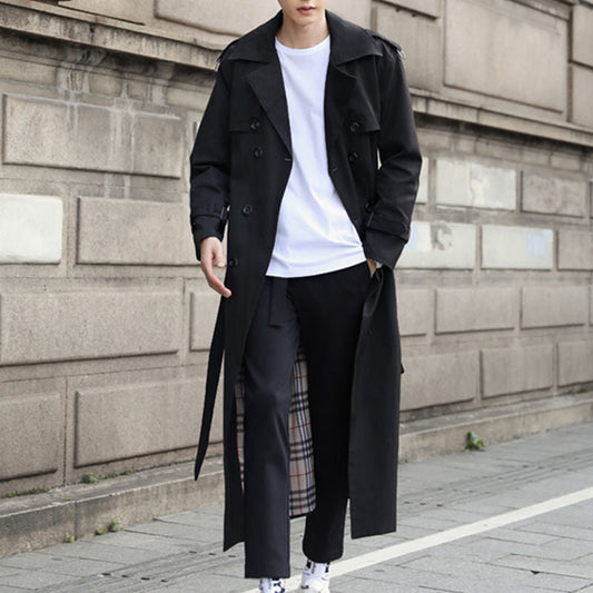 Arthur Men’s Classic Trench Coat – Timeless Outerwear for Autumn/Winter Black