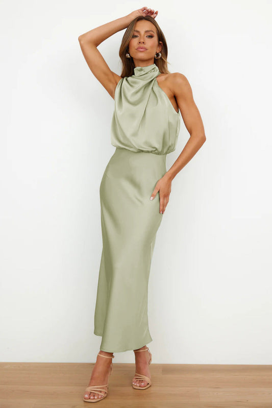Carmen | Elegant evening dress with halter neckline for women