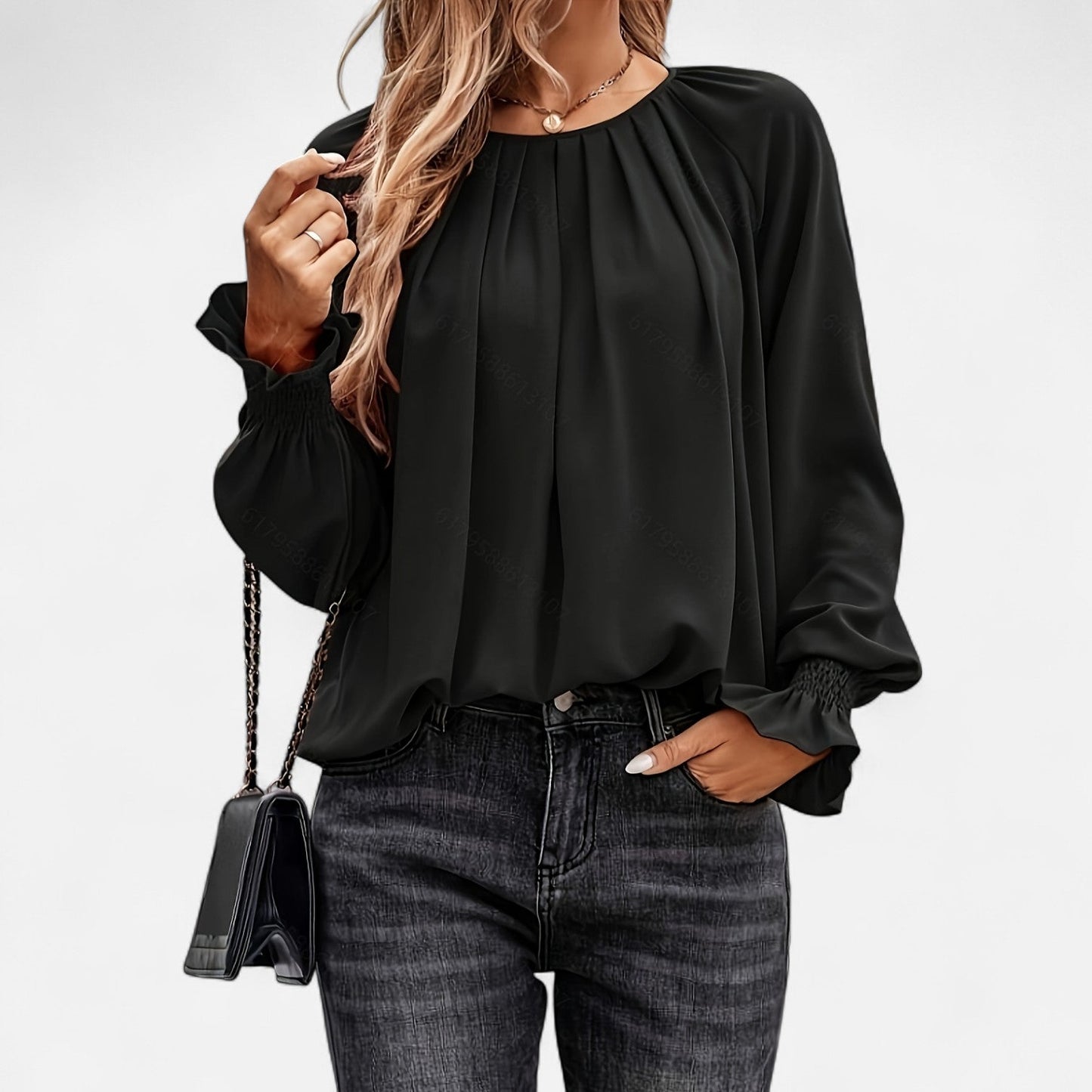 Ancient World | Vintage Pleated Blouse for Women