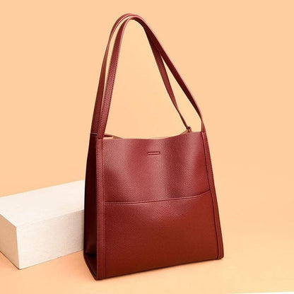 Vegan leather shoulder bag, handmade with Ruby