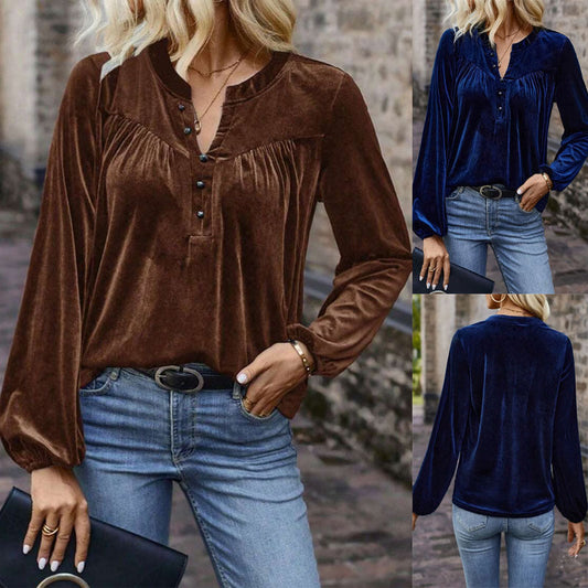Women's velvet blouse