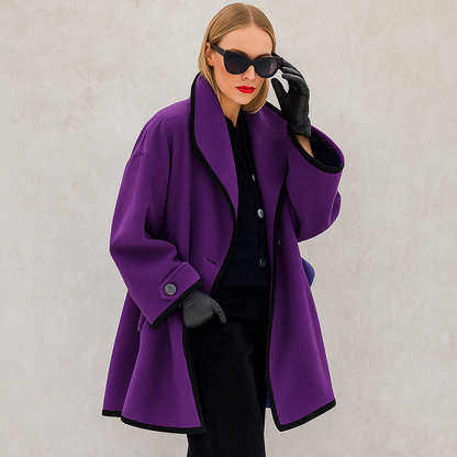 Women's Winter Trench Coat | With Contrast Trim Casual