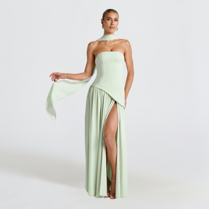 Vania | Strapless Evening Dress – Sexy Elegance With High Slit