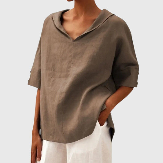 Women's Classic White Button Blouse - Olytrend