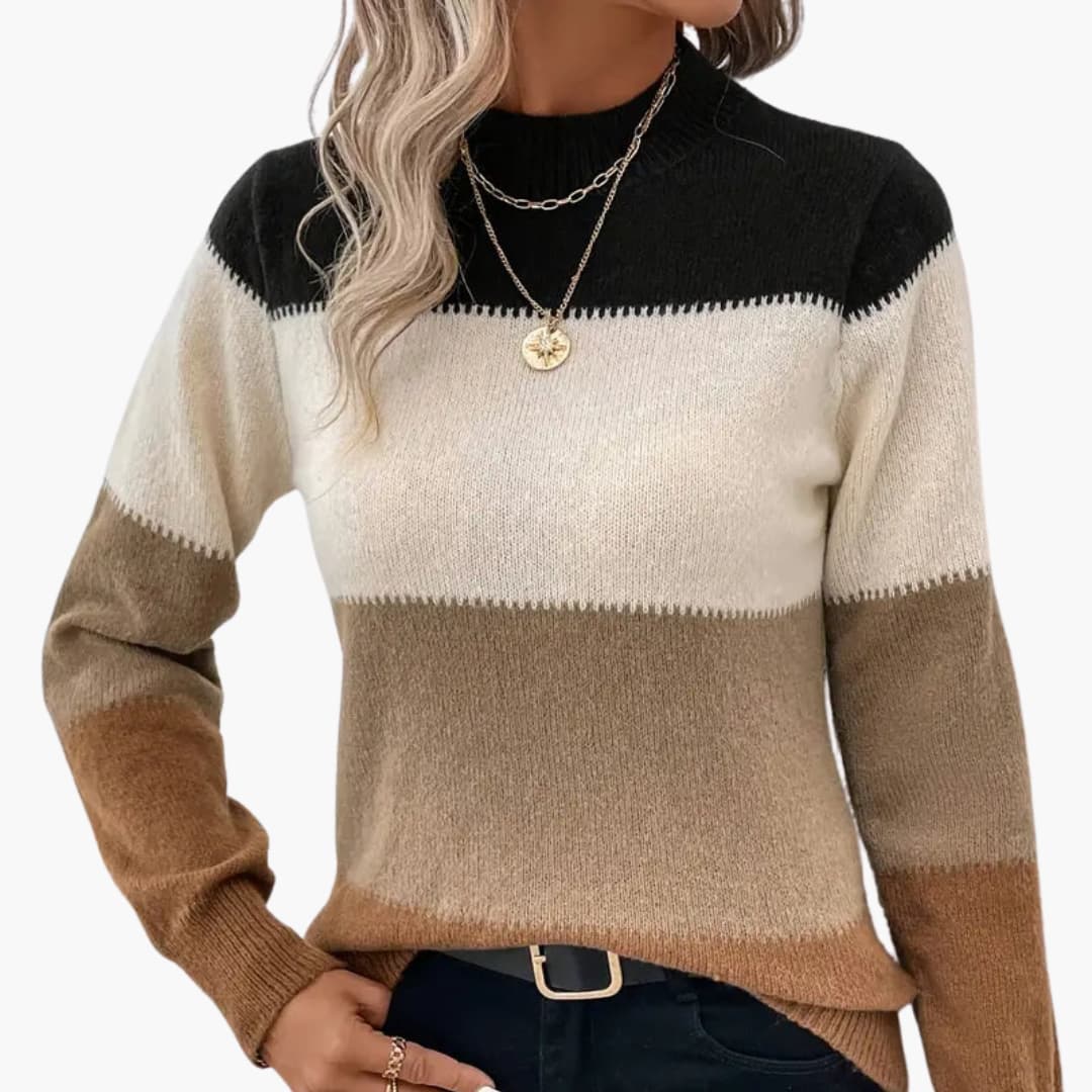 Women's Casual Color Block Sweatshirt