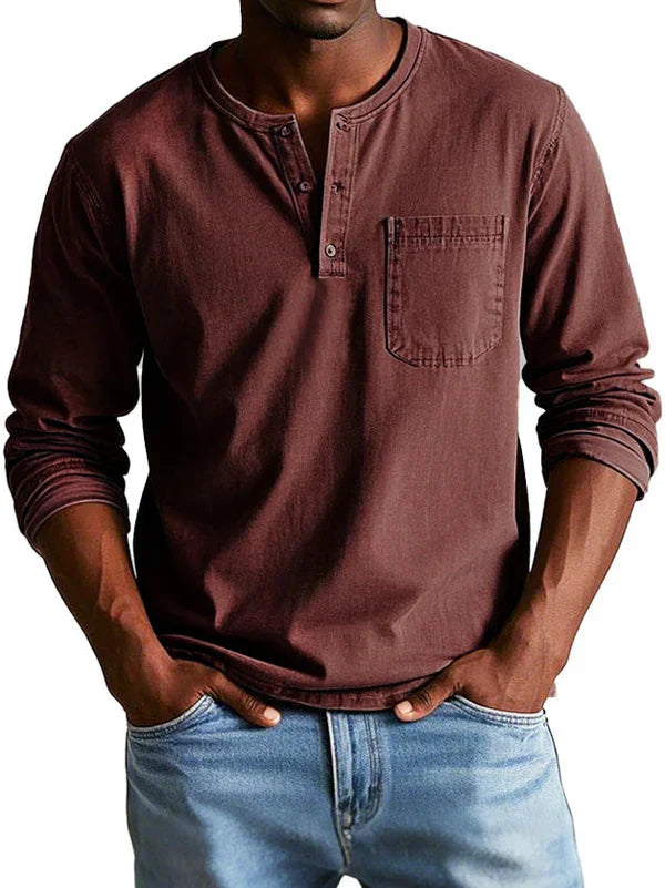 Vintage Long Sleeve Shirt for Men