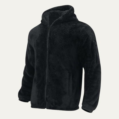 Warm Men's Fleece Zip Up Hooded Jacket