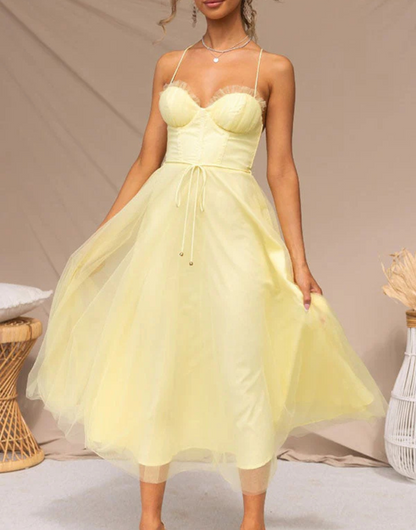 Women's Breathable Tank Maxi Dress with V Neck