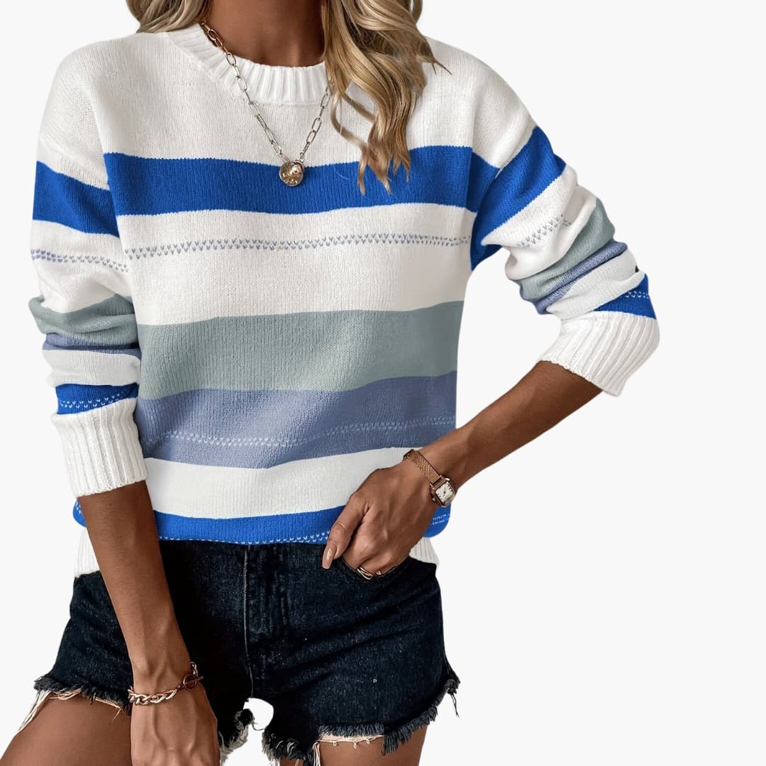 Women's Striped Crew Neck Sweater