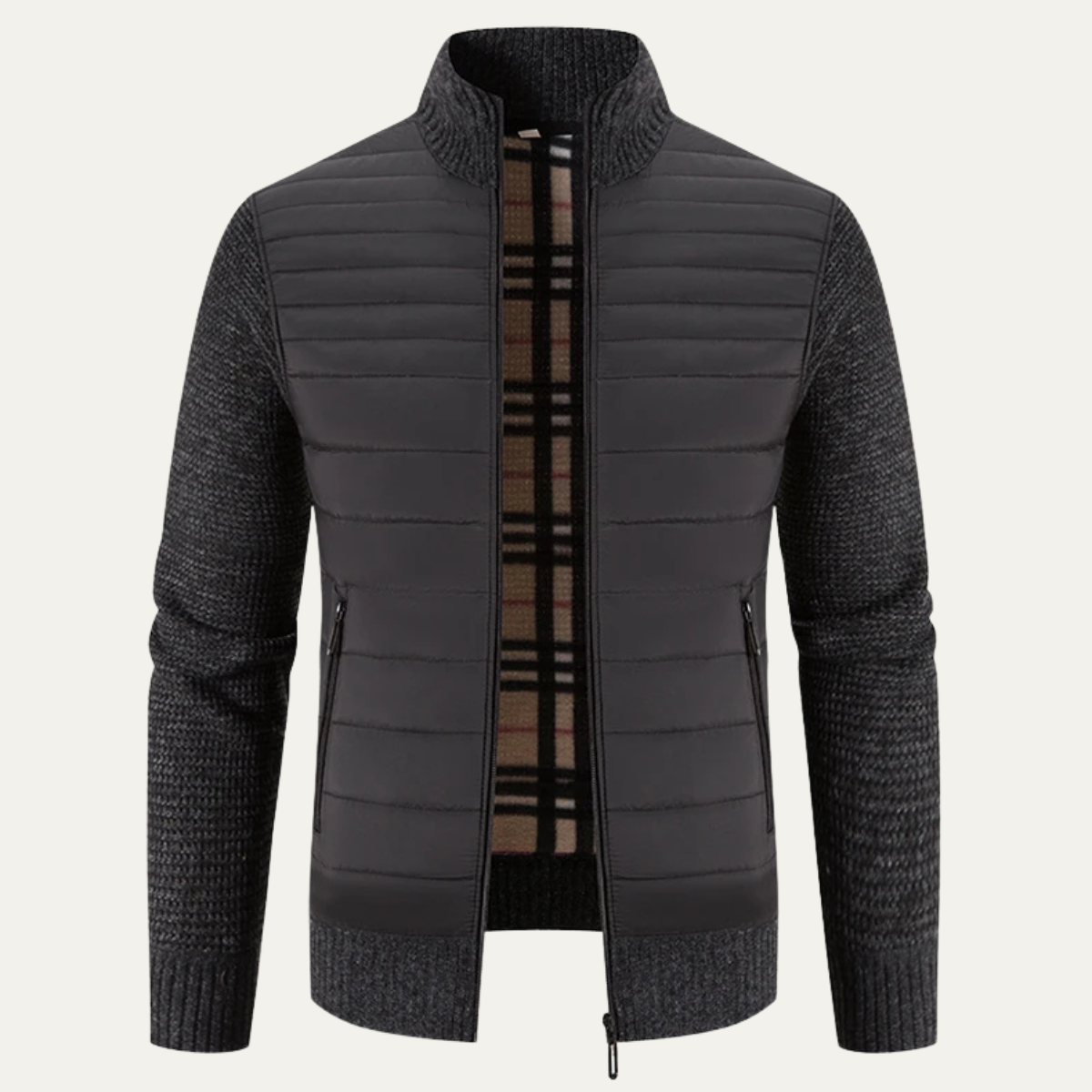 Warm Men's Padded Zipper Winter Jacket