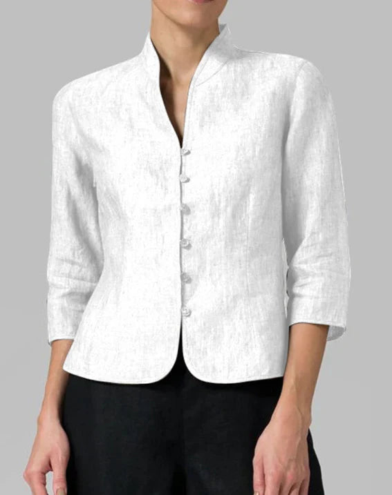 Brynna | High-quality blouse for women with a stand-up collar