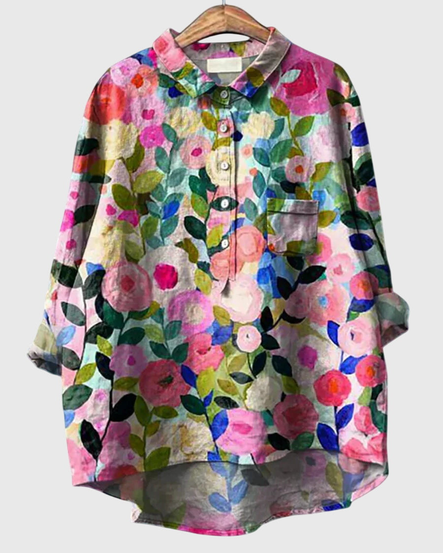 Women's Pretty Flower Pattern Top - Olytrend