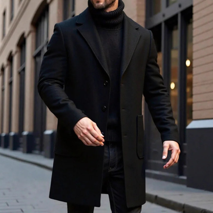 Warm Men's Slim Fit Wool Winter Coat