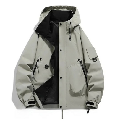 Waterproof Snow Jacket with Hood and Zip Pockets