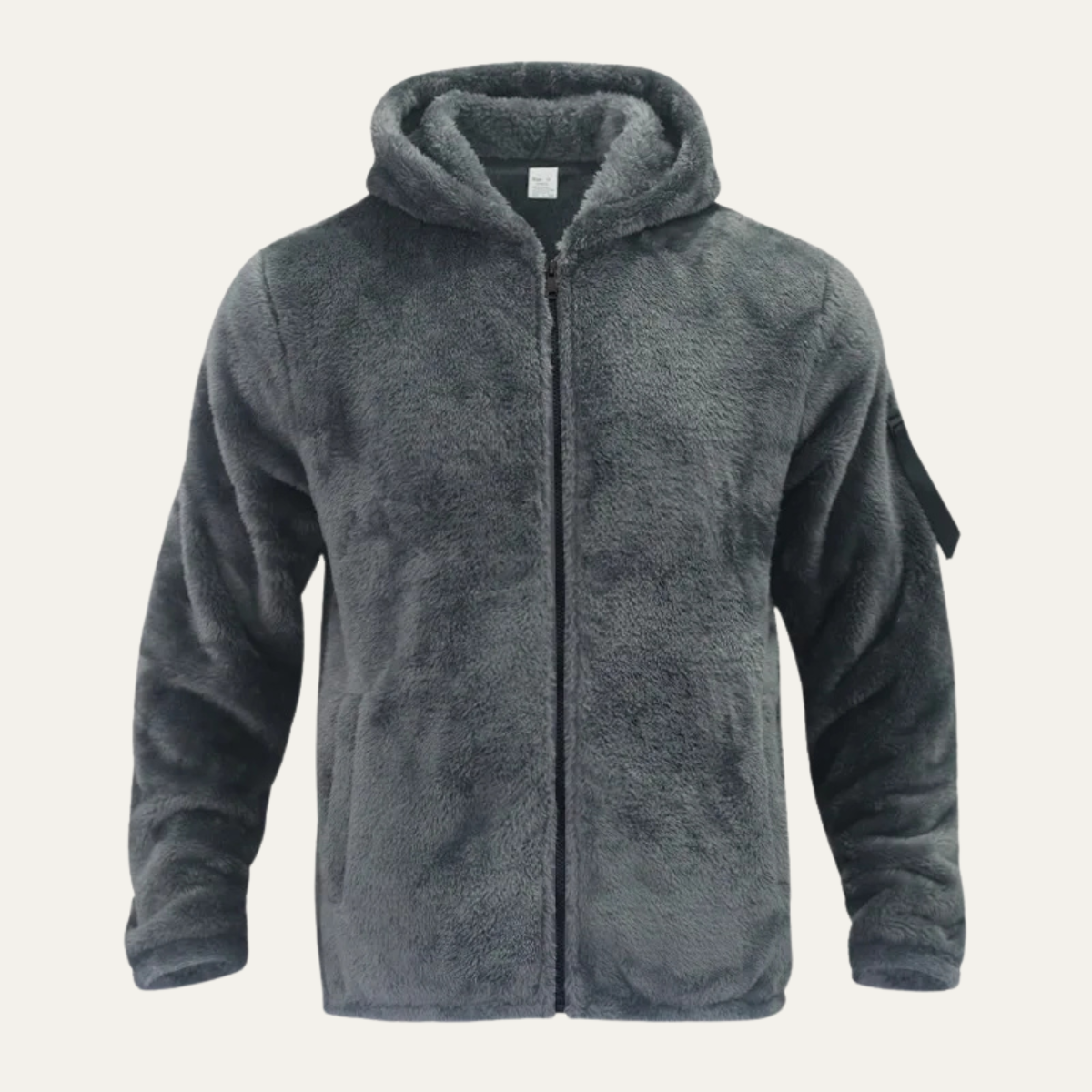 Warm Men's Fleece Zip Up Hooded Jacket