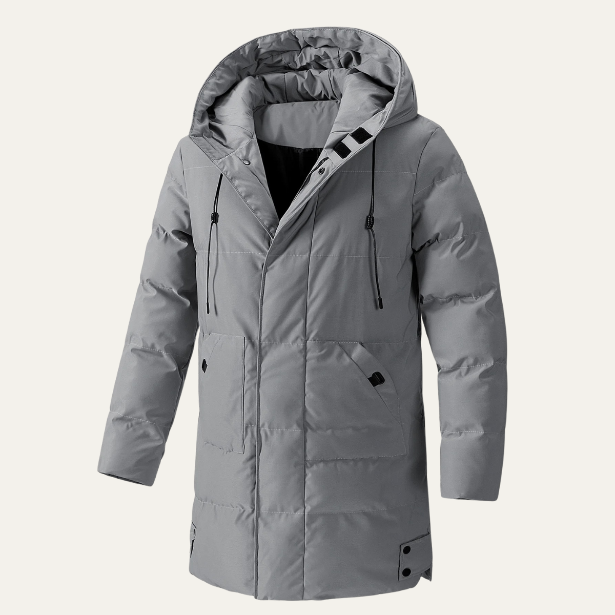 Warm Men's Puffer Parka Jacket with Pockets