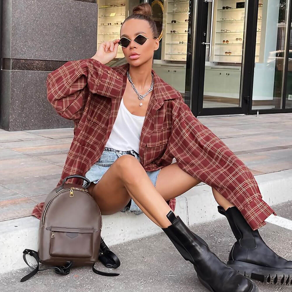 Zeyna | Loose Checkered Shirt