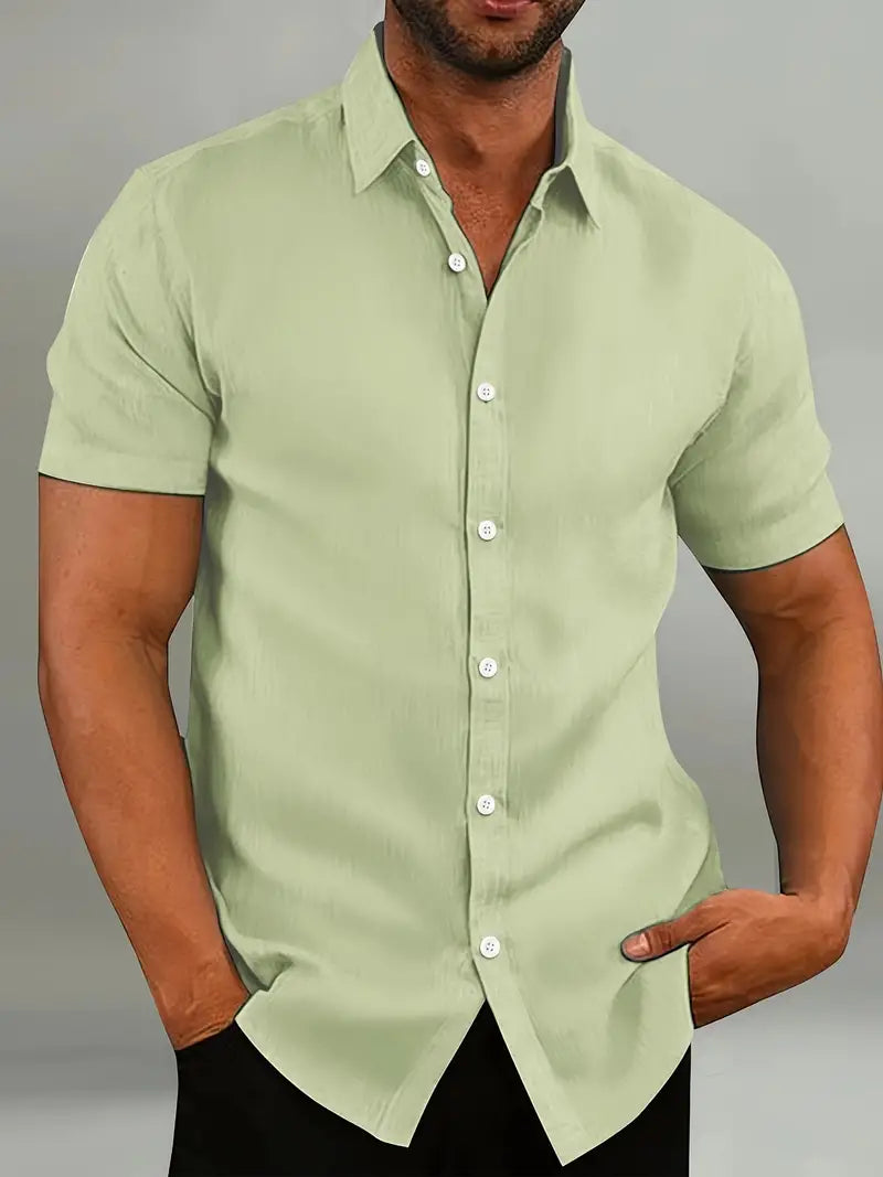 Brian Men's Casual Short-Sleeve Button-Down Shirt