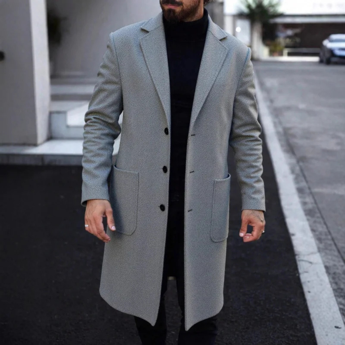 Warm Men's Slim Fit Wool Winter Coat
