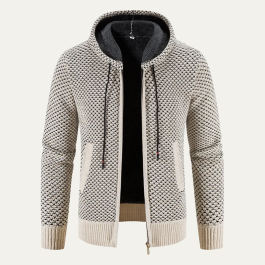Warm Mens Fleece Lined Zip Up Hoodie Jacket - Nocini