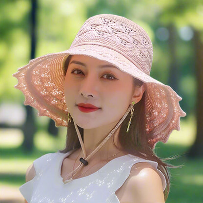Chic Floral Wide Brim Sun Hat