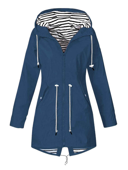 Rainproof Women's Parka with Adjustable Hood