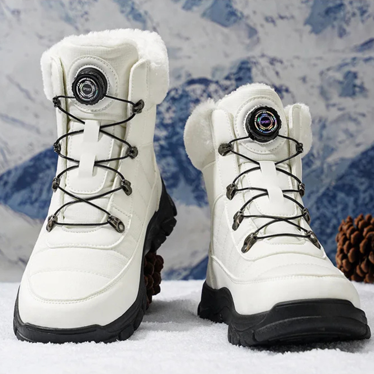 Warm Insulated Men's Snow Boots with Fur Lining