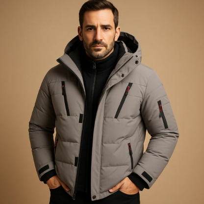 Waterproof Insulated Men's Puffer Coat with Hood