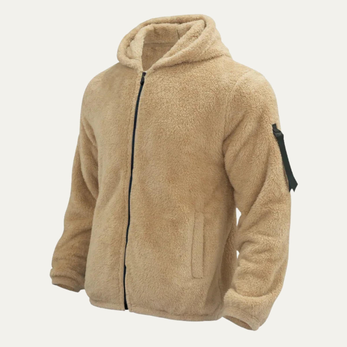 Warm Men's Fleece Zip Up Hooded Jacket