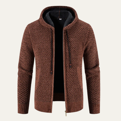Warm Mens Fleece Lined Zip Up Hoodie Jacket