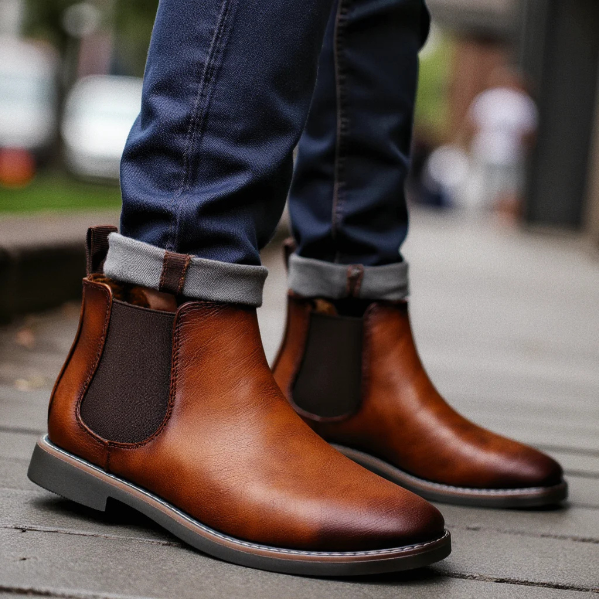 Vintage Men's Leather Chelsea Ankle Boots