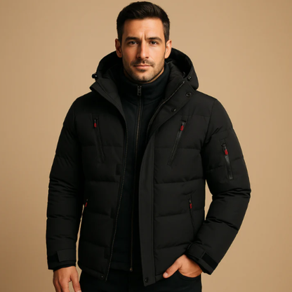 Waterproof Insulated Men's Puffer Coat with Hood
