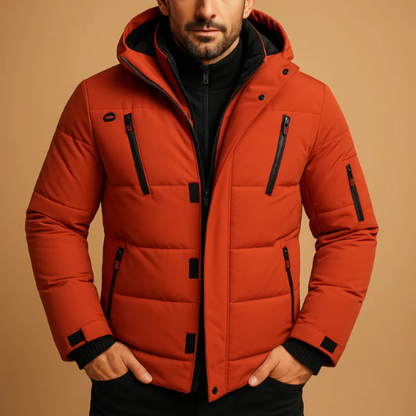Waterproof Insulated Men's Puffer Coat with Hood