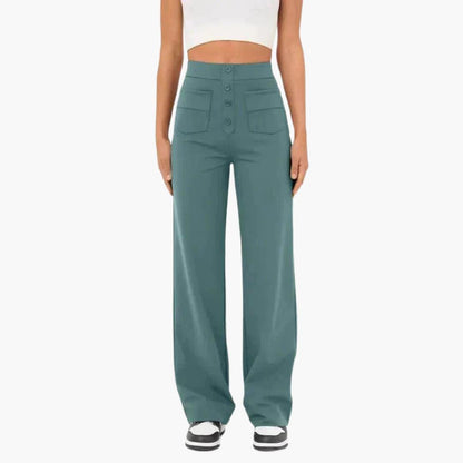 Women's Comfortable Wide Leg Pants with Button Front